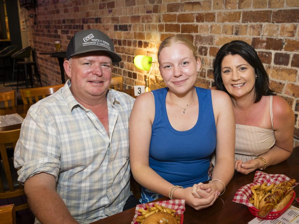 Celebrating New Year's Eve are (from left) Brett, Charleze and Rebecca Gurski at Bone Idol bar, Sunday, December 31, 2023. Picture: Kevin Farmer