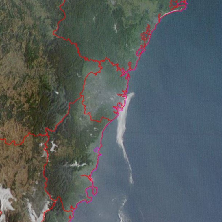 Sea fog captured on Himawari satellite offshore of Sydney early on Sunday morning. Picture: Bureau of Meteorology