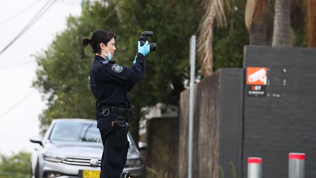 SYDNEY, AUSTRALIA : NewsWire Photos - JANUARY 30 2025; Police and forensics are at the back of Mount Sinai College in the carpark in Maroubra as new anti-semitic graffiti plastered on property at in Sydney continues to suffer a spate of anti semitic attacks. Picture: NewsWire/ Gaye Gerard