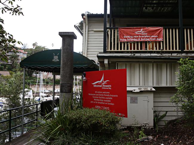 Under administration and in major disrepair: Mosman Rowers Club.