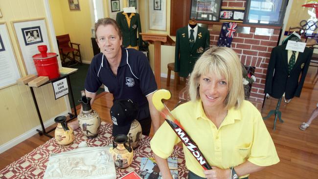 Debbie Bowman-Sullivan with items from the Athens Olympics. Picture: David Clark.