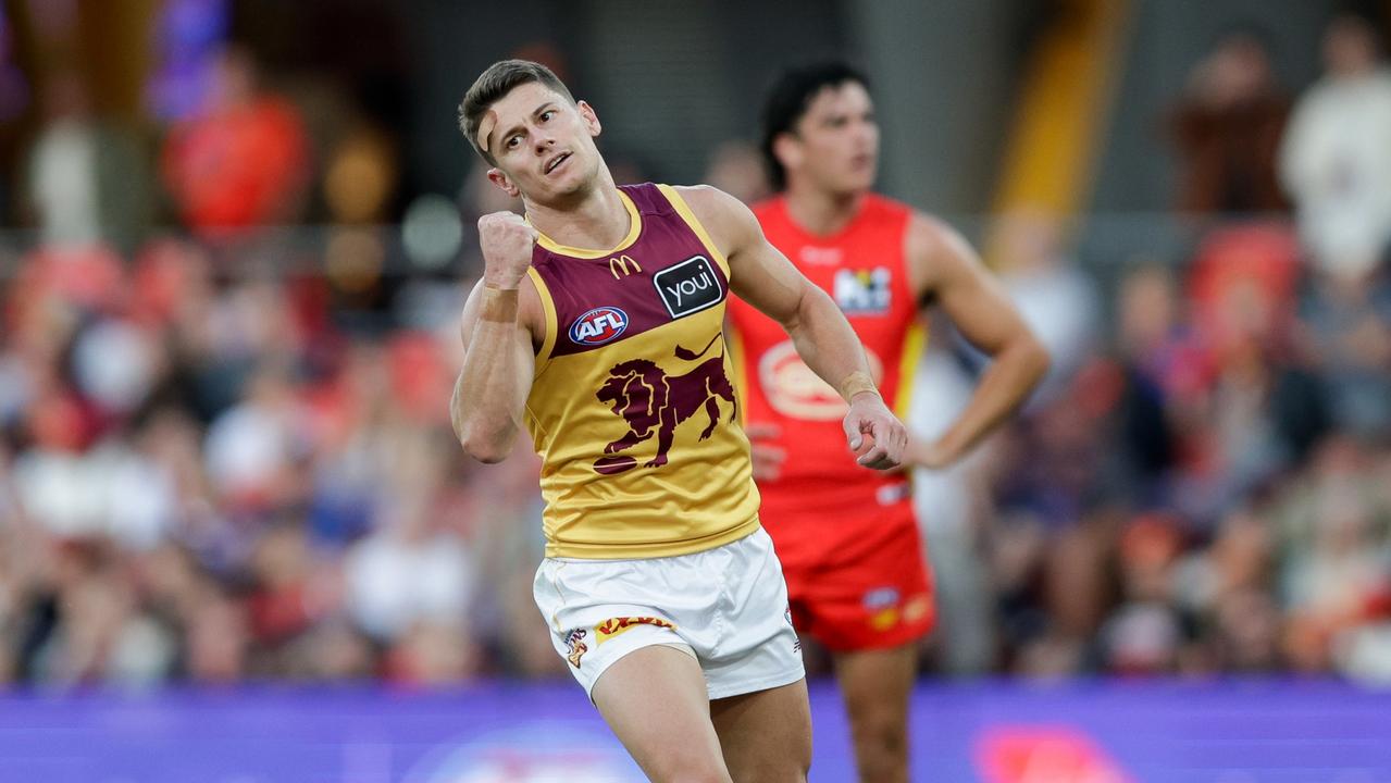 Dayne Zorko isn’t happy about a ‘squirrel grip’. Picture: Russell Freeman/AFL Photos via Getty Images