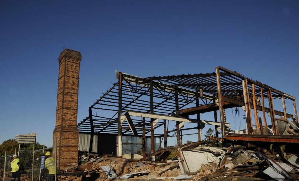 Demolition of the gasworks on Neil Street back in 2012. Picture: Bev Lacey