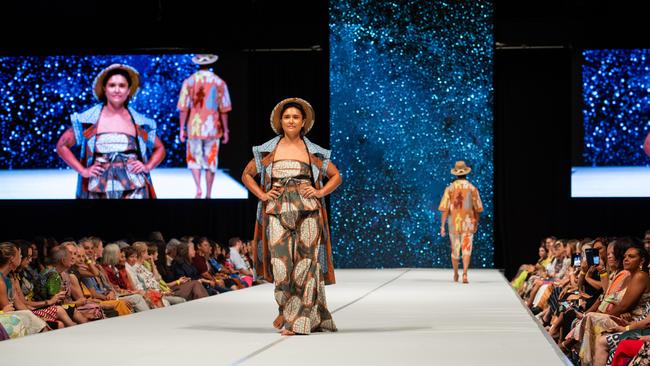 2024 Country to Couture at the Darwin Convention Centre showcases hand-designed First Nations fashion. Picture: Pema Tamang Pakhrin