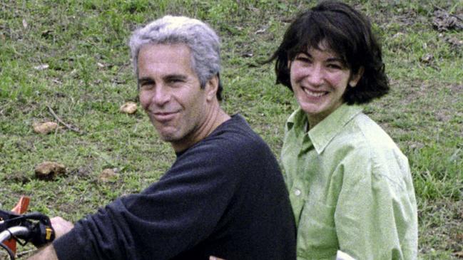 Ghislaine Maxwell and Jeffrey Epstein in a photograph tendered to court during her trial on sex trafficking charges. Picture: AFP.