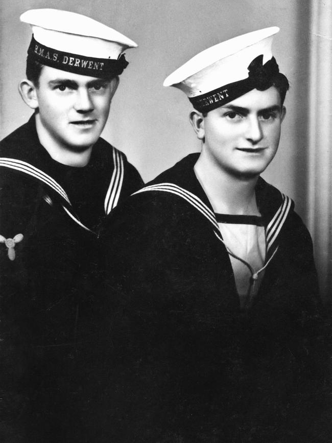 Studio portrait of brothers Thomas (Mick) Sheean and Edward (Teddy) Sheean.