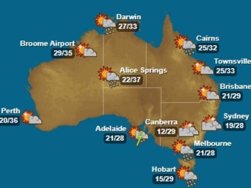 Saturday temperatures. Picture: Farm Online Weather