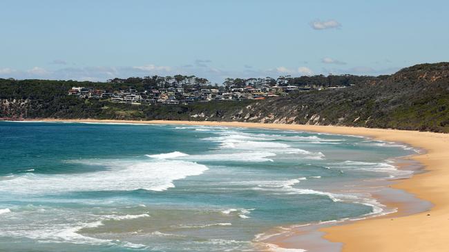 Bournda Beach where the human remains were found and later forensically identified as those of Ms Caddick. Picture: NCA NewsWire / Gary Ramage