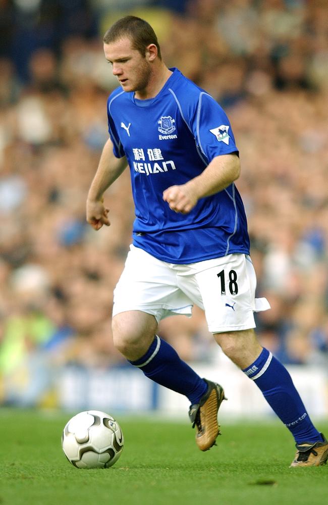 Once a Blue ... Rooney on the day of his incredible goal against Arsenal for Everton in 2002.