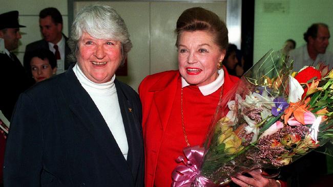 Dawn greets actor and former swimmer Esther Williams.