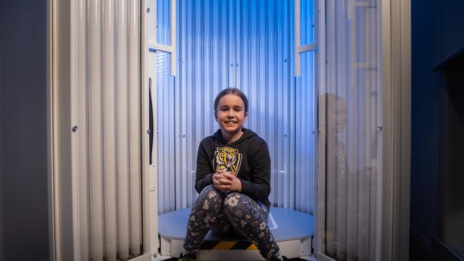 Week. Patient Mietta Smith at the Dermatology Clinics Australia in Newtown. Picture: Brad Fleet