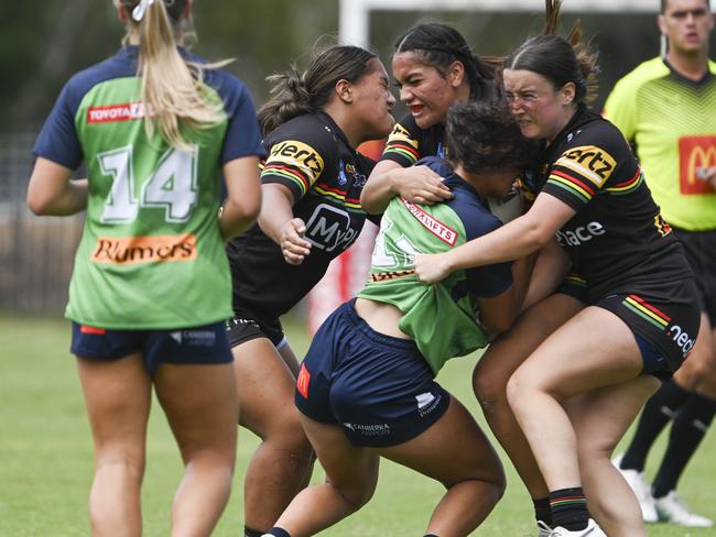 CANBERRA, AUSTRALIA, NewsWire Photos. MARCH 9, 2024: Westpac Tarsha Gale Cup - NSWRL Junior Reps Round Six Canberra Raiders vs Penrith Panthers at Raiders Belconnen in Canberra. Picture: NCA NewsWire / Martin Ollman