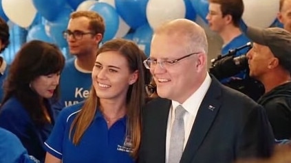 Brittany Higgins with Scott Morrison.