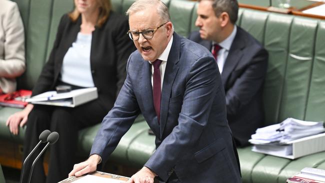 Since Prime Minister Anthony Albanese came to power, the ratio of non-market jobs to the overall workforce has risen to a record high. Picture: NewsWire/Martin Ollman