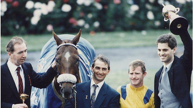 Vintage Crop is led away after winning the 1993 Melbourne Cup.