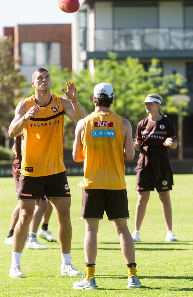 Can the Hawks play two rucks? Picture: Tony Gough