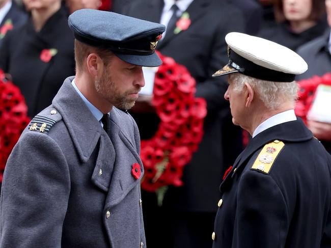 Charles with his son Prince William during the National Service of Remembrance at The Cenotaph on November 10 in London, England. Picture: Chris Jackson/Getty Images