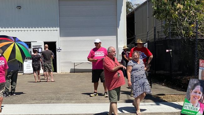 Voters line up at Beenleigh.