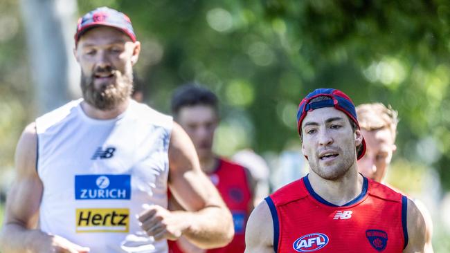 Melbourne have been doing pre-season at Gosch’s Paddock, AAMI Park, the MCG and Casey Fields. Picture: Jake Nowakowski