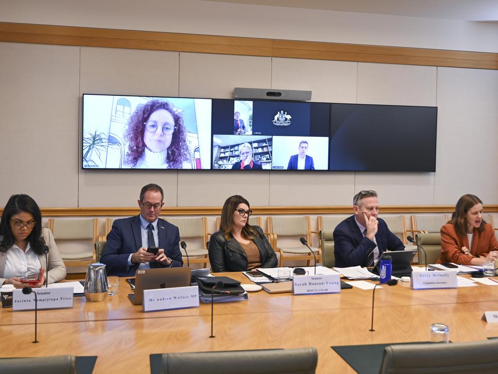 TikTok Australia public policy manager, Ella Woods-Joyce appears before the committee at Parliament House in Canberra on Friday. Picture: NewsWire / Martin Ollman