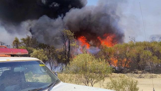 A large bushfire burning near Torrens Creek. Picture: Rural Fire Service Queensland-Queensland Fire Department