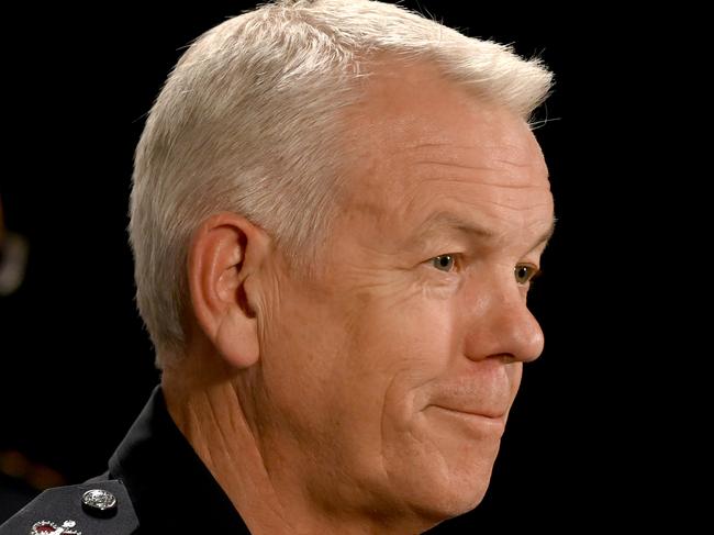 ADELAIDE, AUSTRALIA - NewsWire Photos November 21, 2022: Police Commissioner Grant Stevens speaking at a press conference in the State Administration Centre for an update on the floods in the Riverland. Picture: NCA NewsWire / Naomi Jellicoe