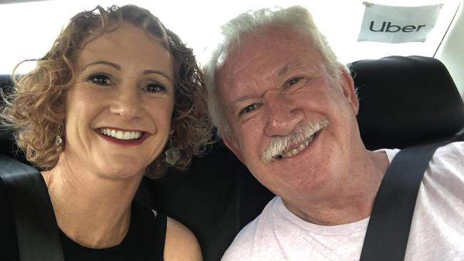 Angela Henson with her biological father, Adrian Meyer, while visiting Cairns on holiday together.