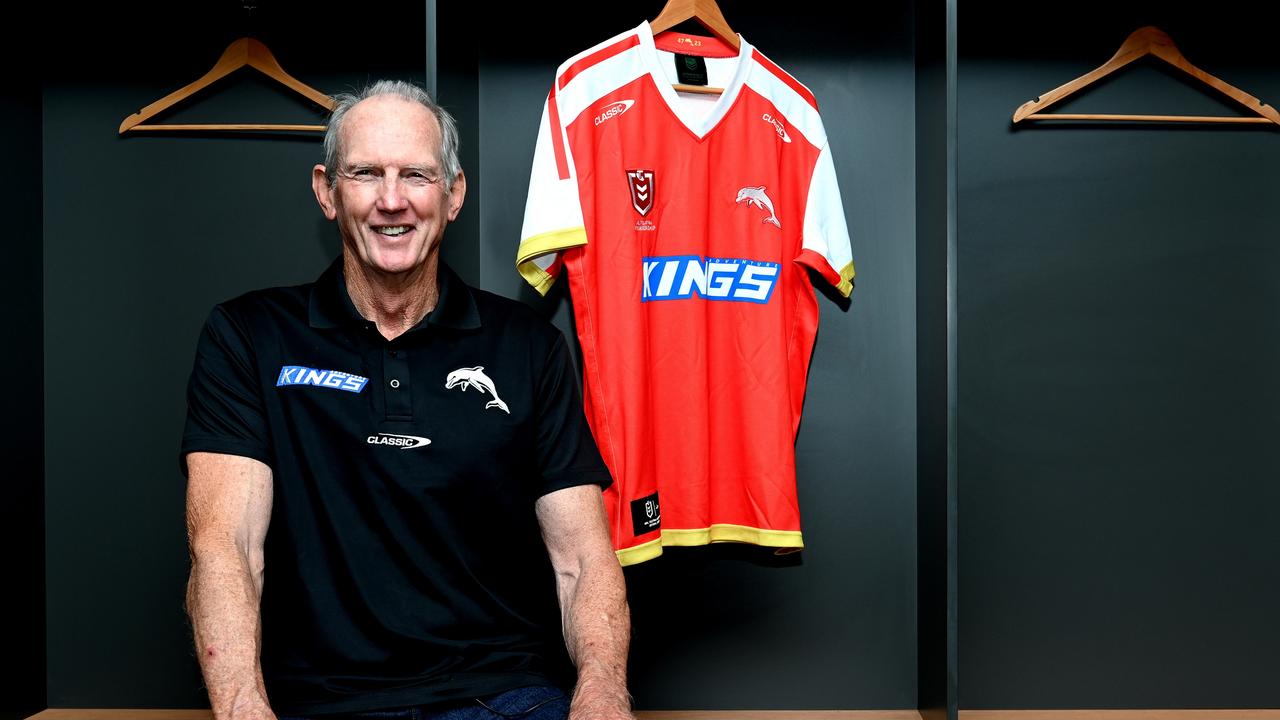 Dolphins coach Wayne Bennett has a big challenge ahead. Picture: Bradley Kanaris/Getty Images