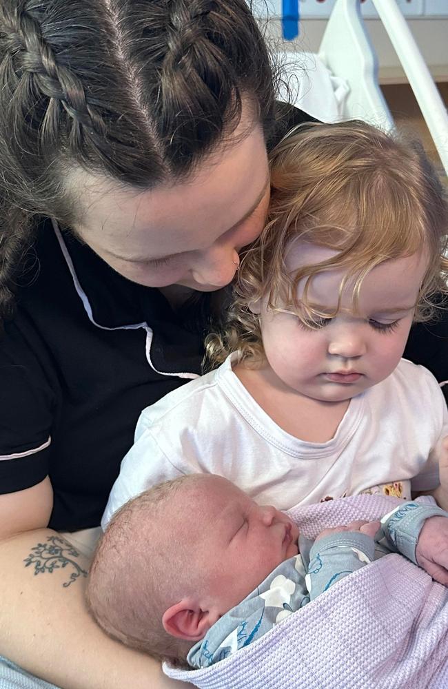 Molly Gibbons with Maeve and her son, Beau.