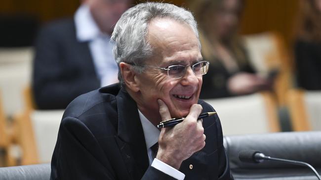 Former ACCC chair Rod Sims appears before an inquiry into Australia's bilateral airservices arrangements at Parliament House in Canberra last year. Picture: Martin Ollman/NCA NewsWire