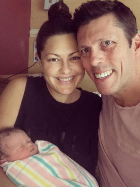 Alana and Andrew Fagan with new daughter Charlise. Picture: Instagram