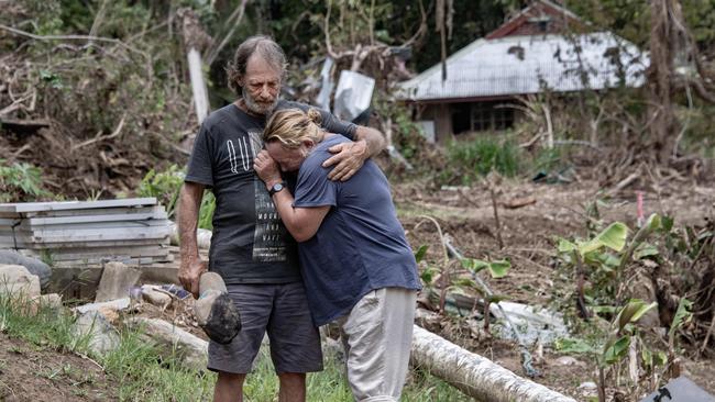 Bill and Michelle Dunn narrowly survived the massive flooding at Degarra, clinging to trees from 9,30pm to 7.30am as 870mm of rain fell. Picture: Brian Cassey