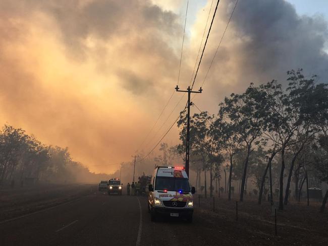 The scene at Wanderrie Rd, Humpty Doo on sunday: Picture: NT POLICE