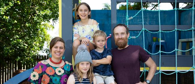 Parent TV founder Samantha Jockel with her family at their Clontarf home. Photo: Dominika Lis