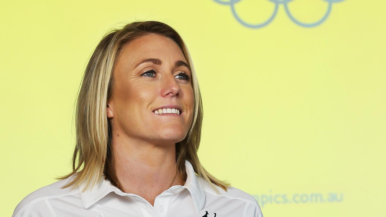 Sally Pearson at the Australian Olympic Committee press conference marking one year to go until the Rio Olympics. Picture. Phil Hillyard