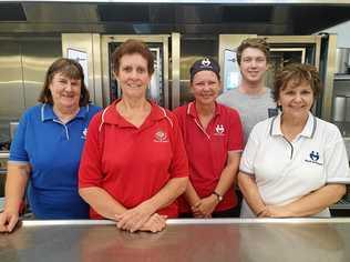 Meals on Wheels Rockhampton kitchen volunteers Alice McConnell, Jean Stewart, Linda Mooney, Cody Radford and Trudy McCaul. Picture: contributed