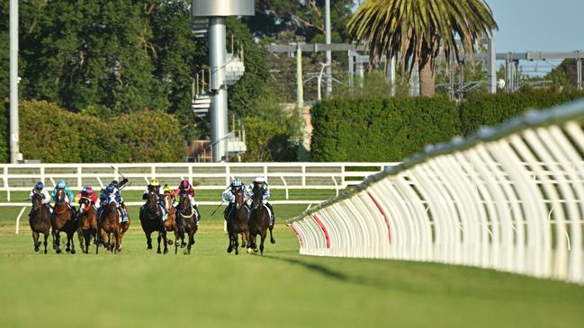 MELBOURNE, AUSTRALIA - DECEMBER 18: Daniel Moor riding Earth God (r) winning race 7, during Melbourne Racing at Caulfield Heath Racecourse on December 18, 2024 in Melbourne, Australia. (Photo by Vince Caligiuri/Getty Images)