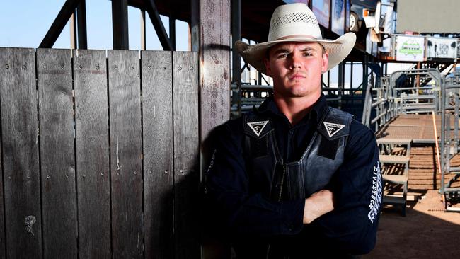 Territory bull rider Darcy McBean is looking forward to return of the Noonamah Rodeo on Saturday. Picture: Justin Kennedy