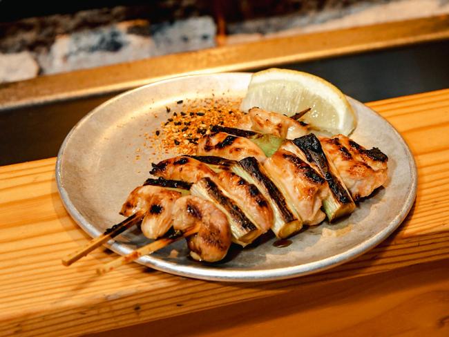 Chicken stick at Sho Yakitori, part of Shobosho restaurant in Adelaide