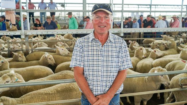 Donald Rees, from Barunah Park, bought 152 ewes at Ballarat first-cross ewe sale on Friday. Picture: Rachel Simmonds