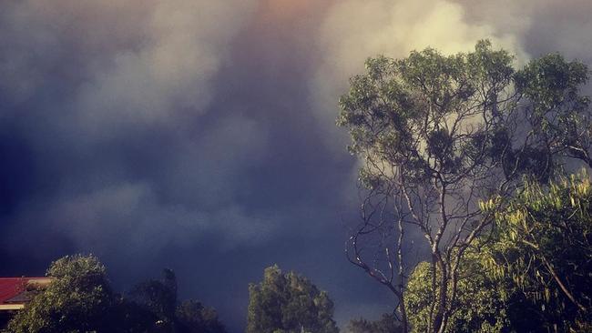 Views of Mogo bushfire from Maloney's Beach. Picture: Instagram.com/p/B6ty0DoARfH