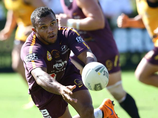 Travis Waddell at Brisbane Broncos training. Pic Darren England.