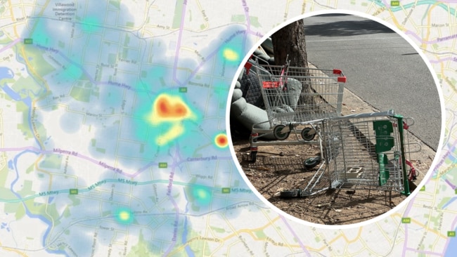 New data has revealed the suburbs where people are dumping up to 40 trolleys every day.