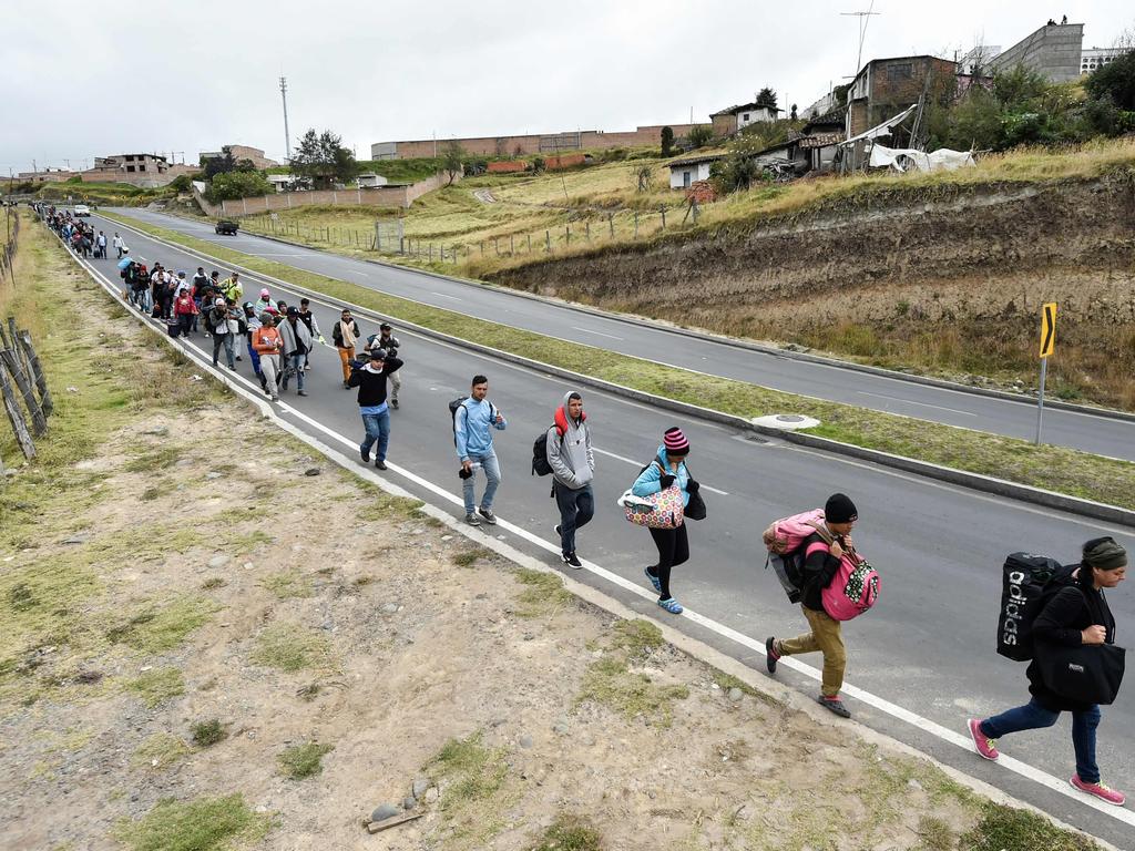 Many Venezuelans are not carrying passports and have been caught out by Ecuador and Peru’s rule change. Picture: Luis Robayo/AFP