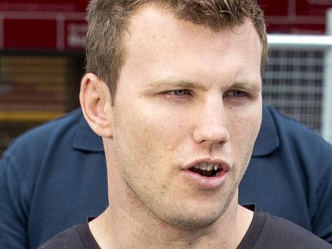 Jeff Horn at a press conference at Suncorp Stadium to announce the Jeff Horn and Tim Tszyu fight is to be postponed due to Corona Virus, Tuesday, March 17, 2020 (AAP Image/Richard Walker)