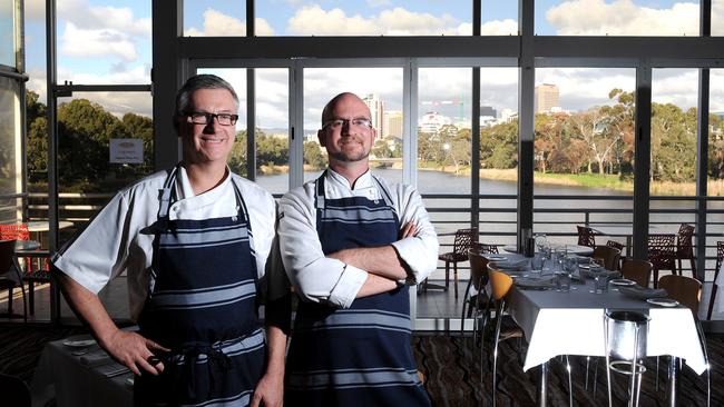 Executive chef and owner Ray Mauger and then head chef Nick Filsell at the Red Ochre Barrel + Grill in 2013.