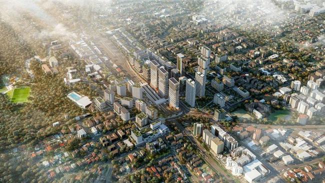 A digital render of the Hornsby development under the transport-oriented development rezonings. Picture: Supplied