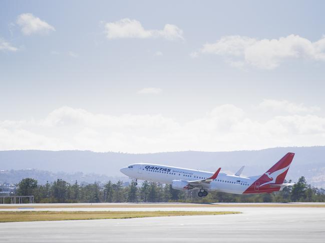 Hobart Airport COO Matt Cocker and CEO Sarah Renner. More details about Hobart airport expansion. Picture: RICHARD JUPE Hobart International Airport / file / generic / qantas / aeroplane / flight