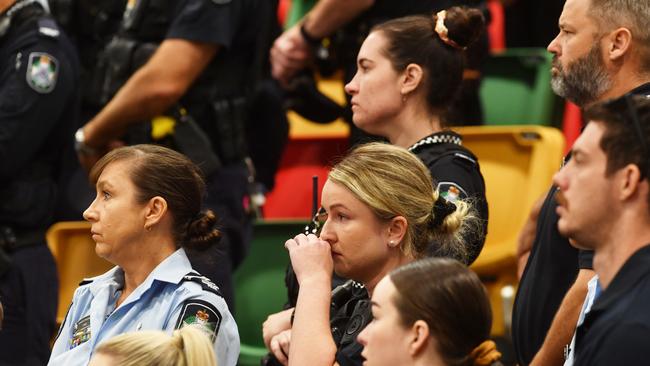 Police memorial serive fro Constable Rachel McCrow and Constable Matthew Arnold at the Townsville Stadium. Picture: Evan Morgan