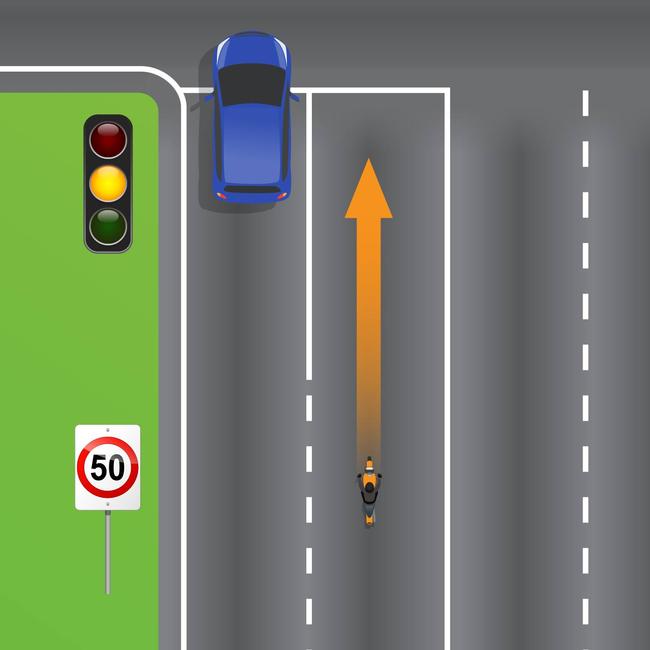 Which of these motorists needs to stop before the line?